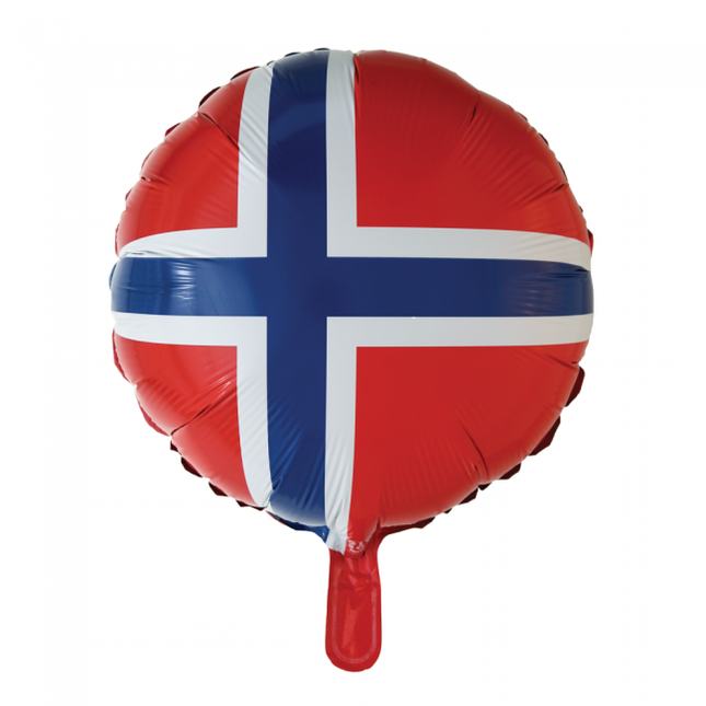 Helium Ballon Vlag Noorwegen 45cm leeg