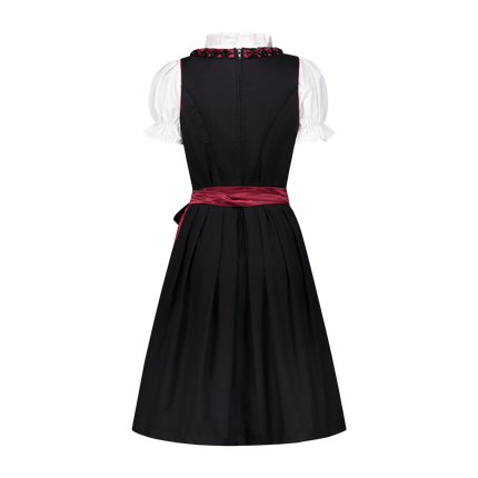 Zwart Rode Dirndl Jurk Oktoberfest Dames Bordeaux