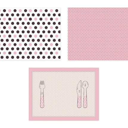 Placemats Roze Zwart 40cm 6st