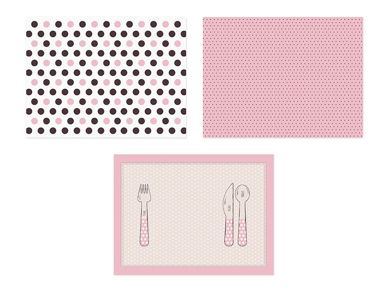 Placemats Roze Zwart 40cm 6st