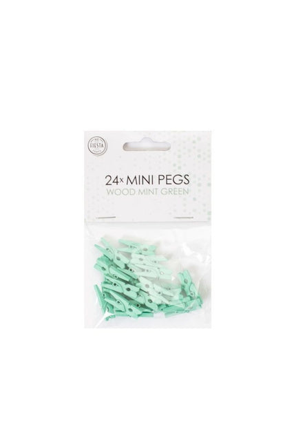 Mini Knijpers Hout Mint Groen 24st