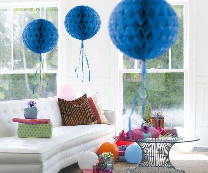 Honeycomb Bal Blauw 30cm