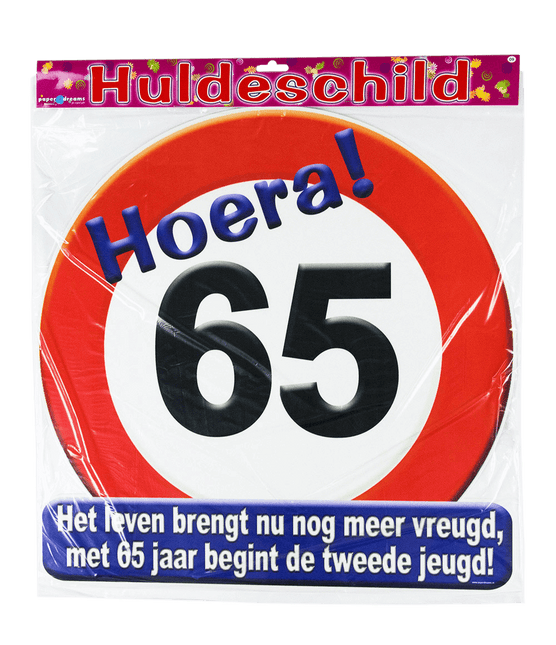 Deurbord 65 Jaar Verkeersbord 50cm