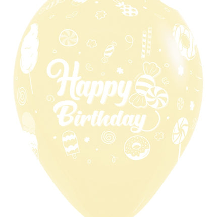 Ballonnen Happy Birthday Sweet Pastel Matte Mix 30cm 25st