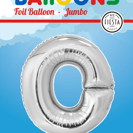 Folie Ballon Letter O Zilver XL 102cm leeg