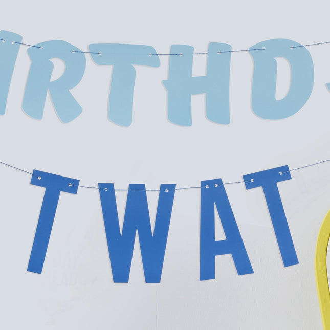 Blauw Letterslinger Birthday Twat 1,5m