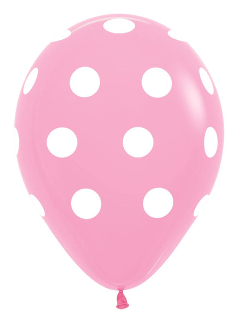 Ballonnen Polka Dots Pink 30cm 25st