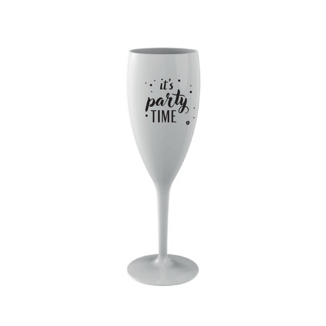 Champagne Glas Wit Party Herbruikbaar 120ml