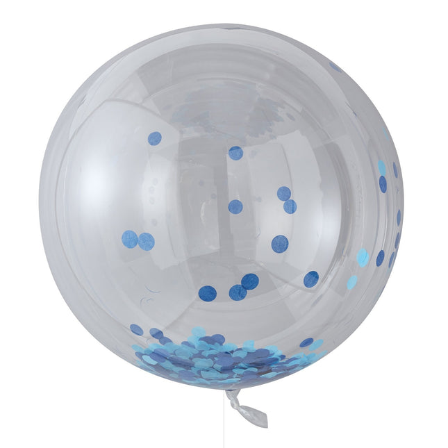 Blauw Confetti Ballon 91cm