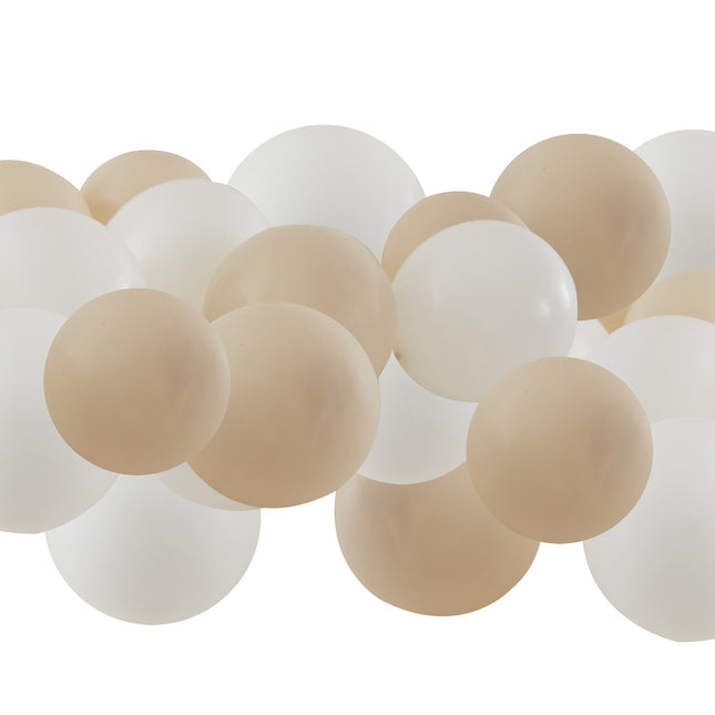 Wit Beige Ballonnen 13cm 40st