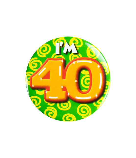 I'm 40 Button 40 Jaar 5,5cm