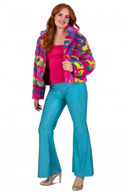 Flared Broek Neon Blauw