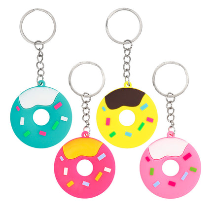 Donut Uitdeelcadeautjes Sleutelhanger 4,5cm 4st