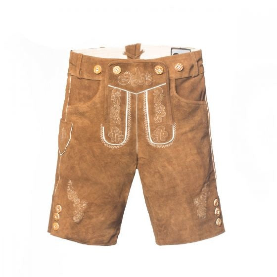 Lederhose Leer Kort Bruin en Bretels