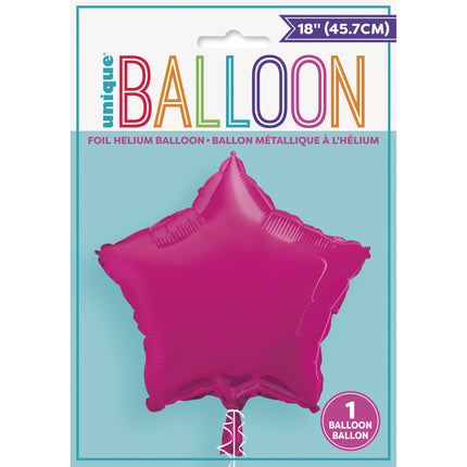 Helium Ballon Ster Fuschia Leeg 45cm