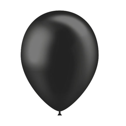 Zwarte Ballonnen Metallic 25cm 10st