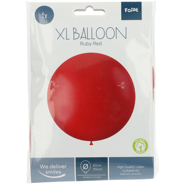 Rode Ballon Ruby Red 78cm