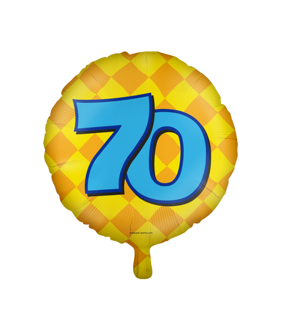 Helium Ballon 70 Jaar Gekleurd Leeg 46cm