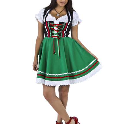 Oktoberfest Dirndl Jurk Oktoberfest Zwart Groen Dames 2 Delig