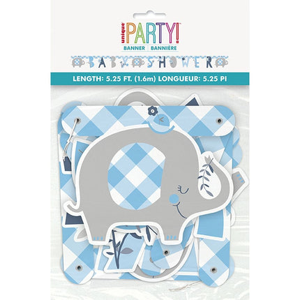 Geboorte Letterslinger Baby Shower Blauw 1,65m