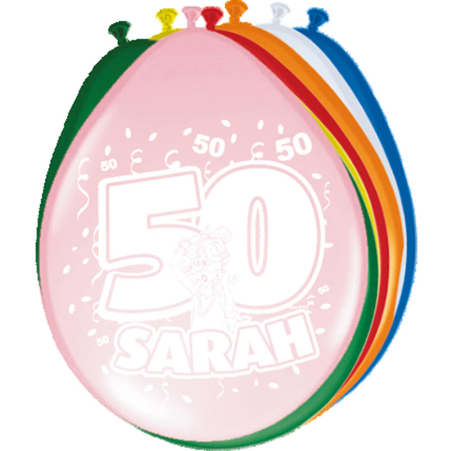 50 Jaar Ballonnen Sarah 30cm 8st