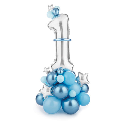 Ballonnen Set 1 Jaar Blauw 1,4m