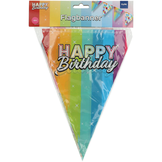 Happy Birthday Slingers Regenboog Confetti 6m