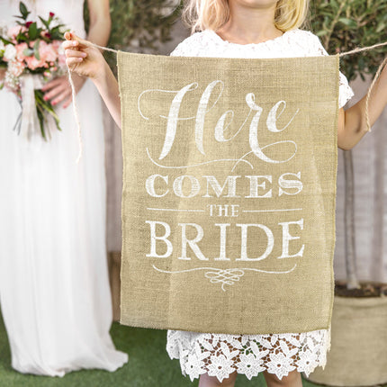 Banner Here Comes The Bride 51cm