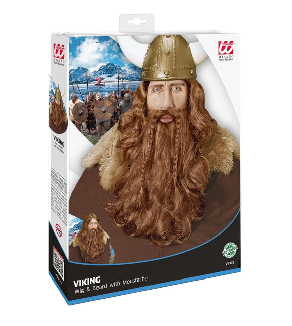 Pruik Viking Met Baard En Snor