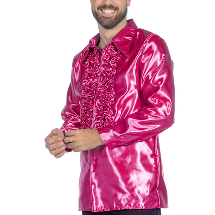 Disco Blouse Ruches Fuchsia