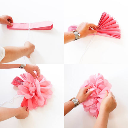 Pompon Roze 30cm