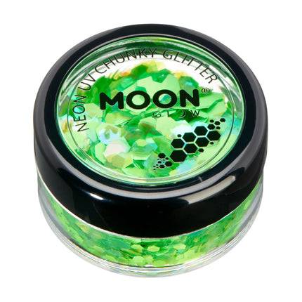 Moon Glow Neon UV Chunky Glitter Green 3g