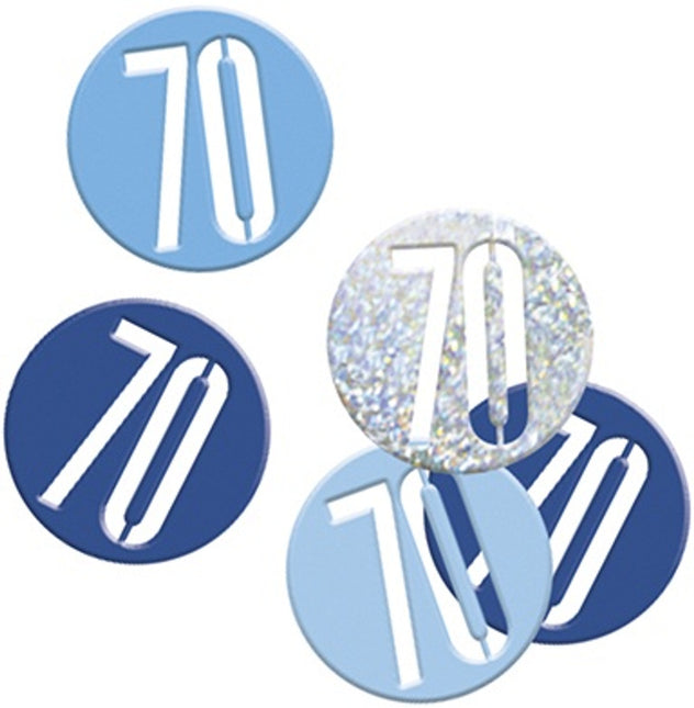 Tafelconfetti 70 Jaar Blauw 14gr