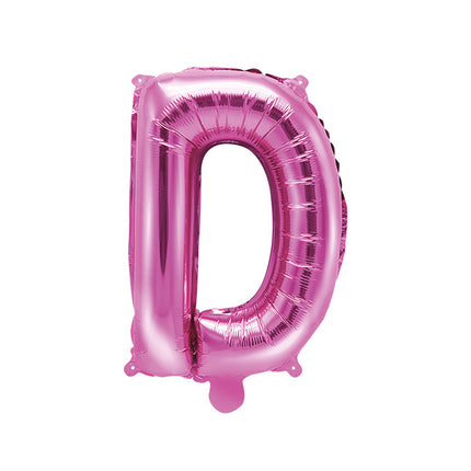 Folie Ballon Letter D Roze Leeg 35cm