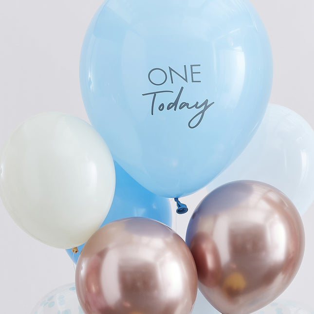 Blauwe Ballonnen Set 1 Jaar 10 delig