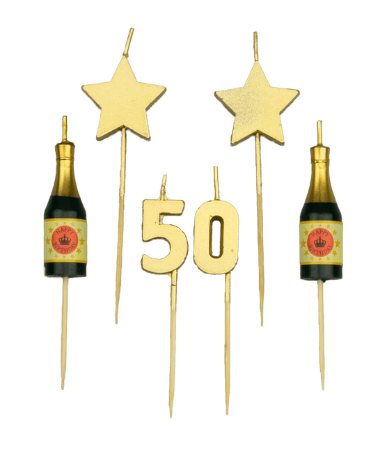 Kaarsjes 50 Jaar Champagne 17,5cm