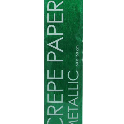 Crepe Papier Groen Metallic 50cm 1,5m