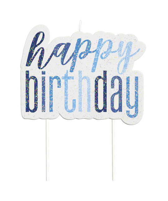 Happy Birthday Kaarsen Set Glitter Blauw 13 delig