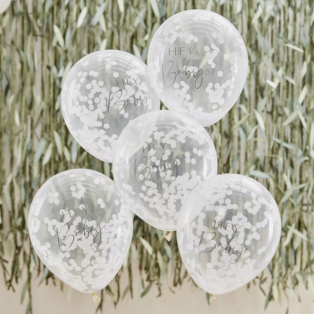 Confetti Ballonnen Hey Baby 30cm 5st