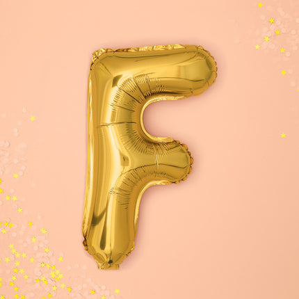 Folie Ballon Letter F Goud Leeg 35cm