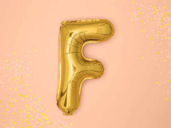 Folie Ballon Letter F Goud Leeg 35cm