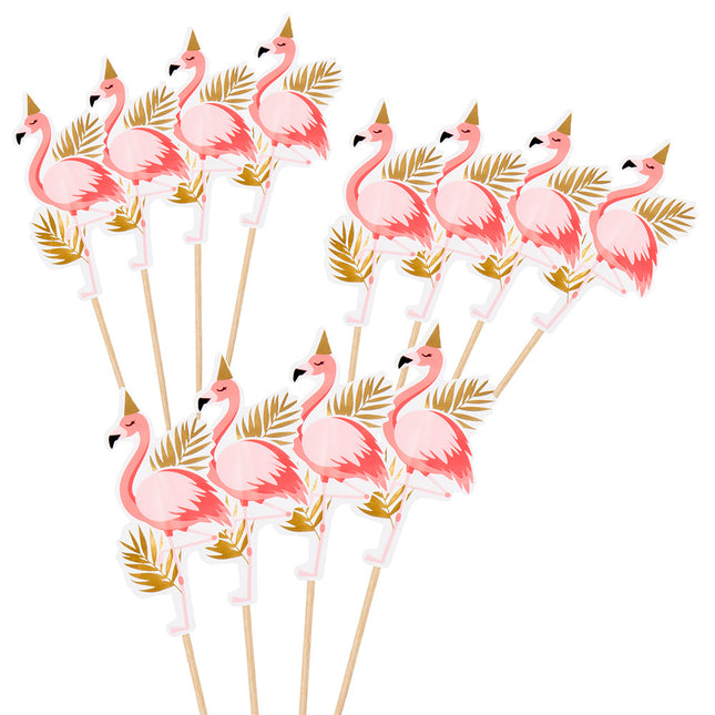 Flamingo Cocktailprikkers 13cm 12st