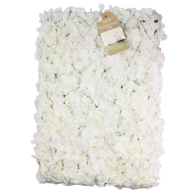 Witte Wanddecoratie Bloemen 63cm