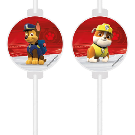 Paw Patrol Papieren Rietjes Versiering 4st