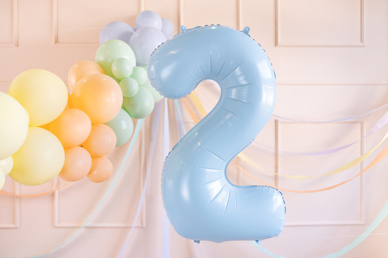 Foil Balloon Number ''2'', 72cm, light blue