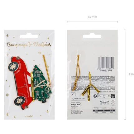 Kerst Hangdecoratie Auto 9cm