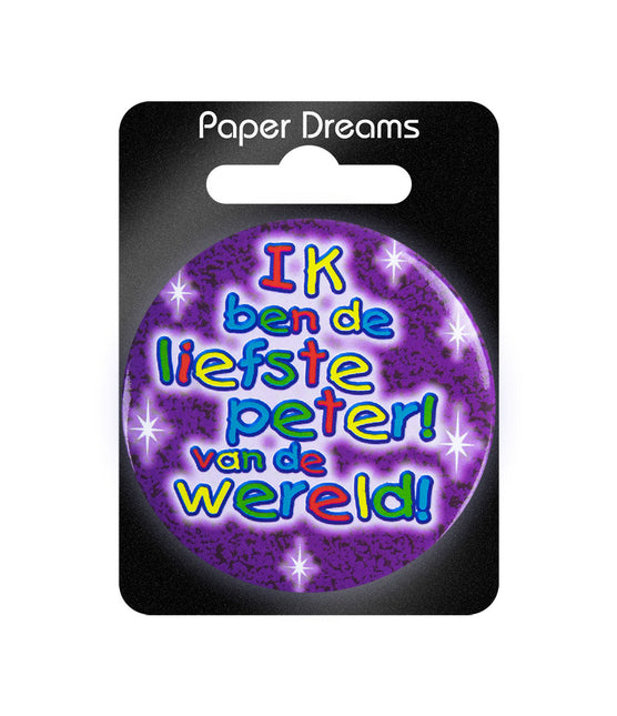 Button Ik Ben de Liefste Peter 5,5cm