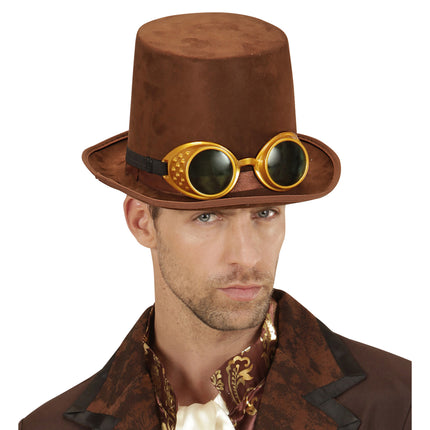 Steampunk Hoed Bruin