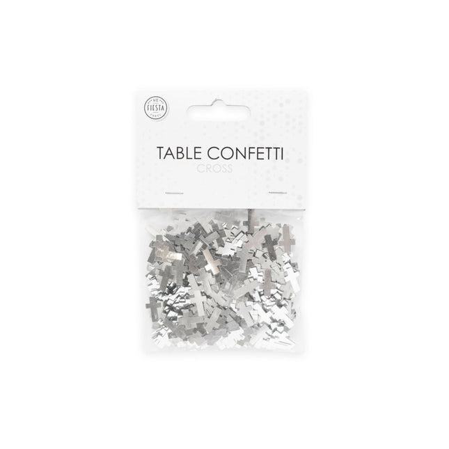 Zilveren Tafelconfetti Kruis 14g