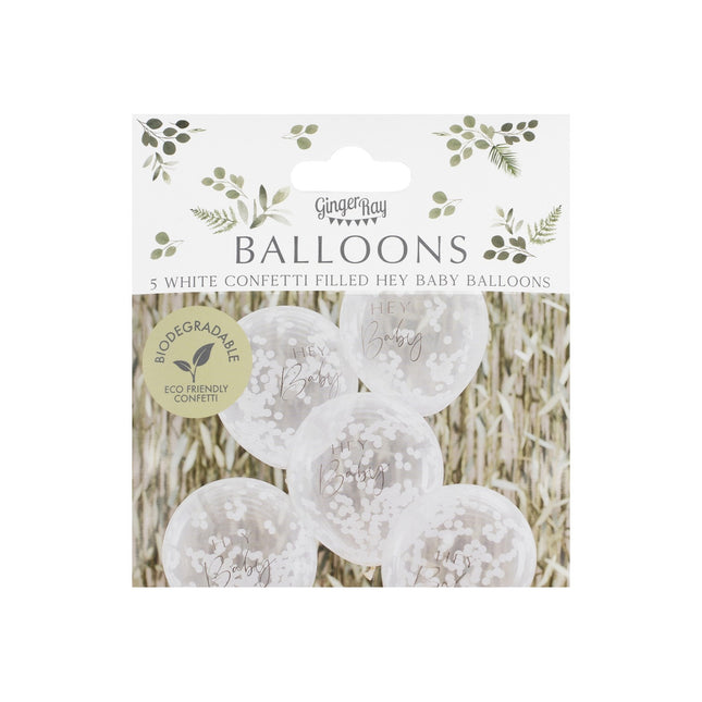 Confetti Ballonnen Hey Baby 30cm 5st